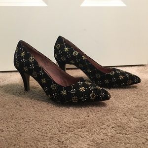 Black and gold Anthropologie heels